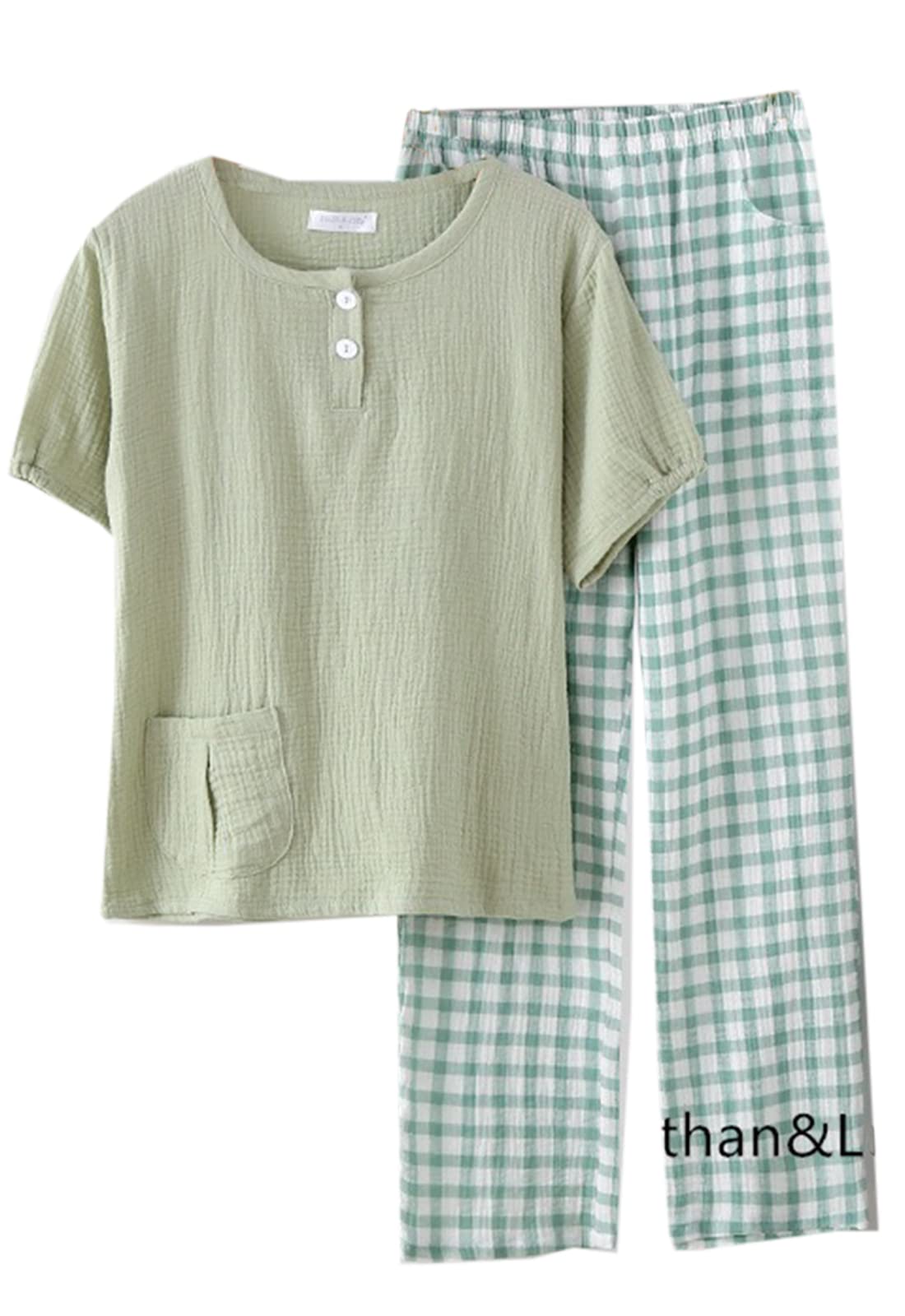 

Марля Мягкая и Короткая Милая Пижама Легкая Женская Весенне-Летняя, 100% Хлопок, Удобная, Рукав, Комплект, Дышащая, Прохладная, Влагоотводящая,