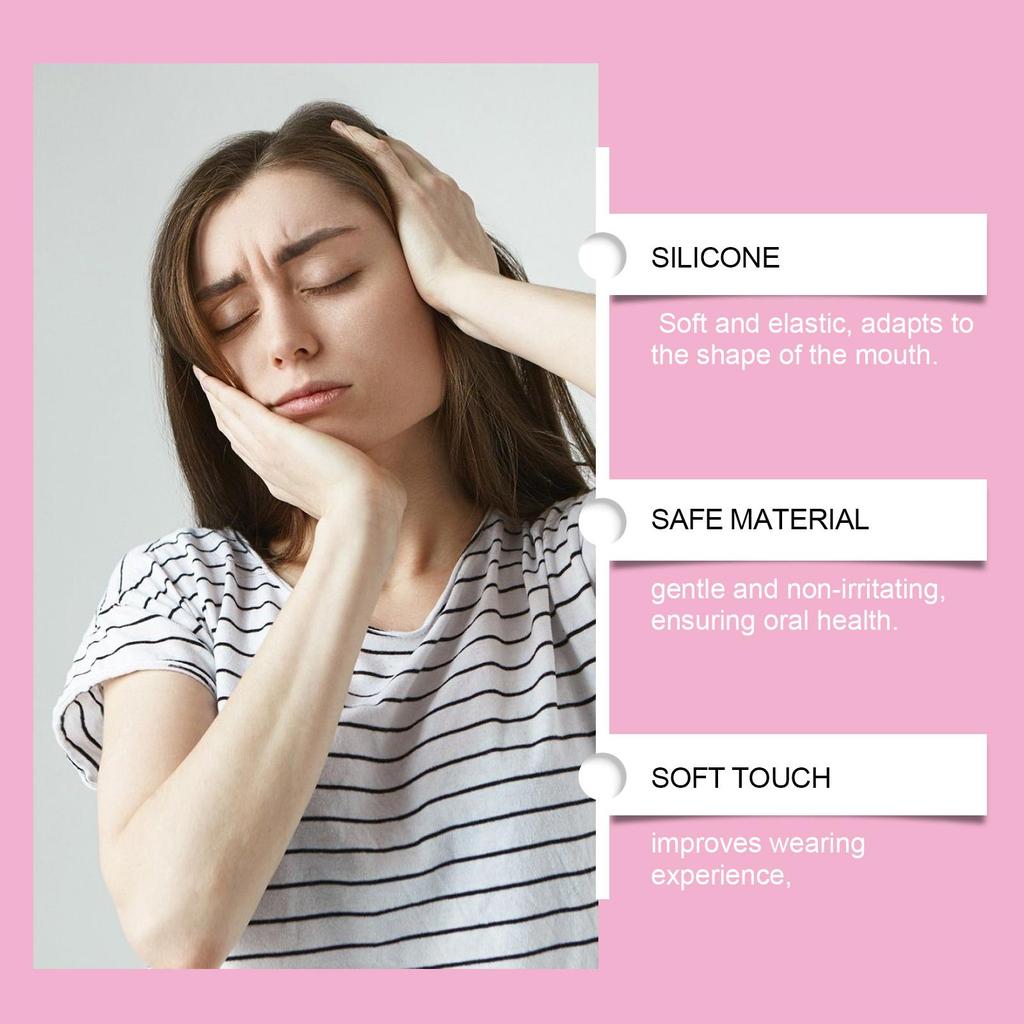 Oralhoe Pink Nighttime Teeth Grinding Mouth Guard Anti-Sleep Snoring Clenching Teeth Grinding Mouth Guard Protects Teeth