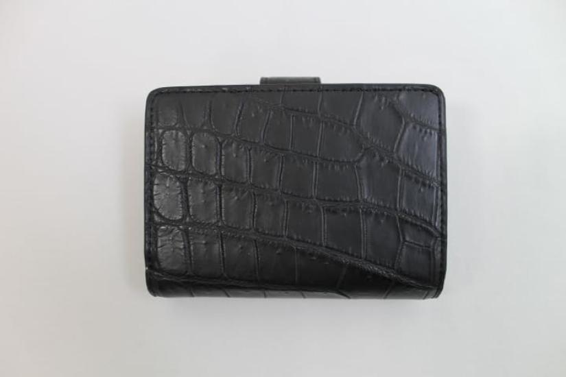 [Luxury Kimono Store] Crocodile Bifold Wallet with Matte Finish (Black)