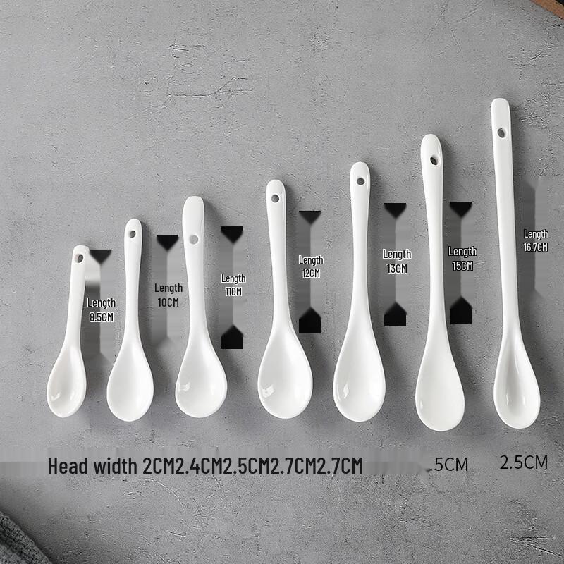 Ru Han Creative Long Handle White Ceramic Stirring Spoon