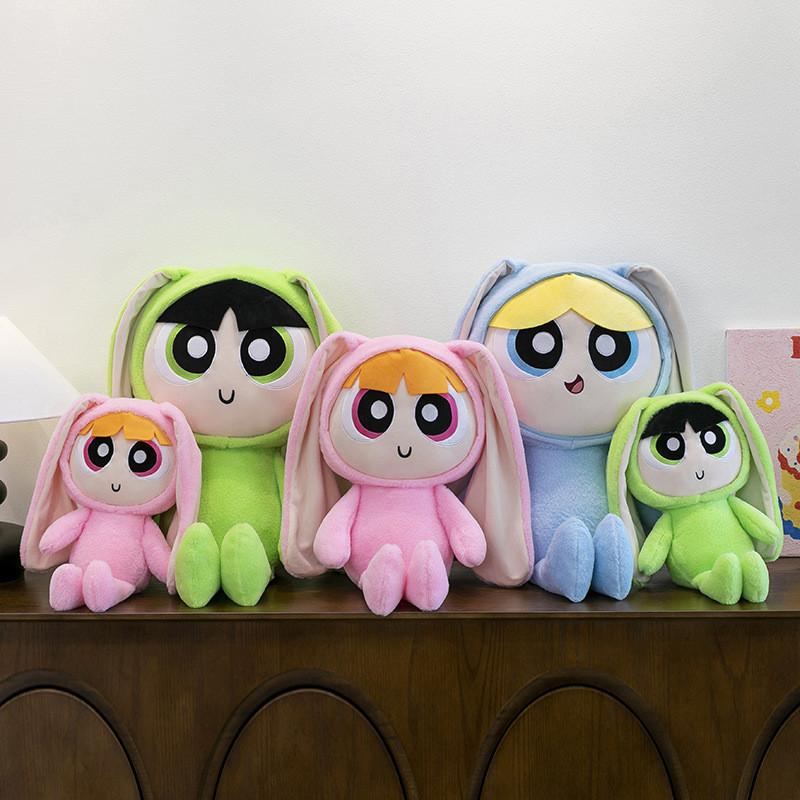 The Powerpuff Girls Season Plush Toy With Bunny Fur And Bunny Ears For Girls Gift