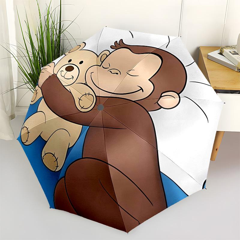

Monkey, Teddy Bear Automatic Opening and Closing, 8 rib Structure Portable Umbrella, Suitable for Men and Women in All Seasons Perfect Gift