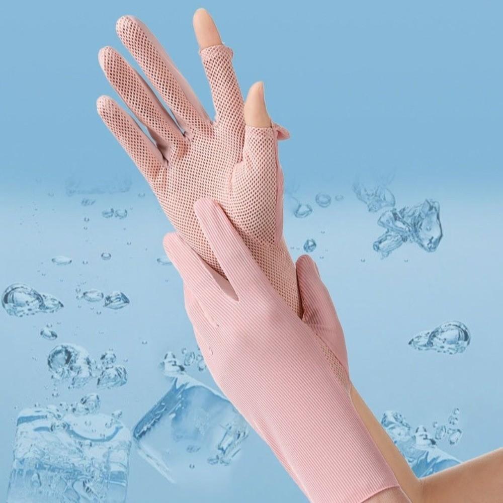 New UV Protection Sunscreen Gloves Breathable Lace Anti-UV Mittens Slip Resistant Thin Touch Screen Gloves for Running Sports