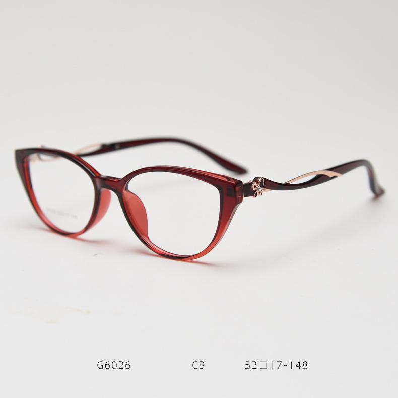 TR90 Cat Eye Myopia Glasses Women Fashion Metal Frame Blue Light Blocking Nearsighted Glasses -1.5 -2