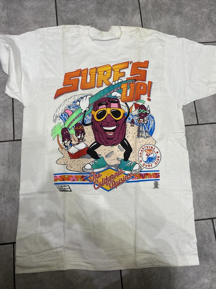 Vintage California Raisin Surfs Up Tshirt Classic All Size NZ154 FREE SHIPPING XXXL