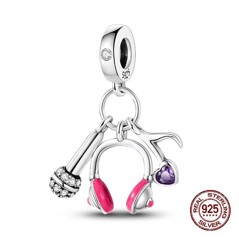 Music Lovers Earphone Tapeguitar Sax Musical Charms Beads Fit Copper Bracelets Diy Jewelry Women Party Gift