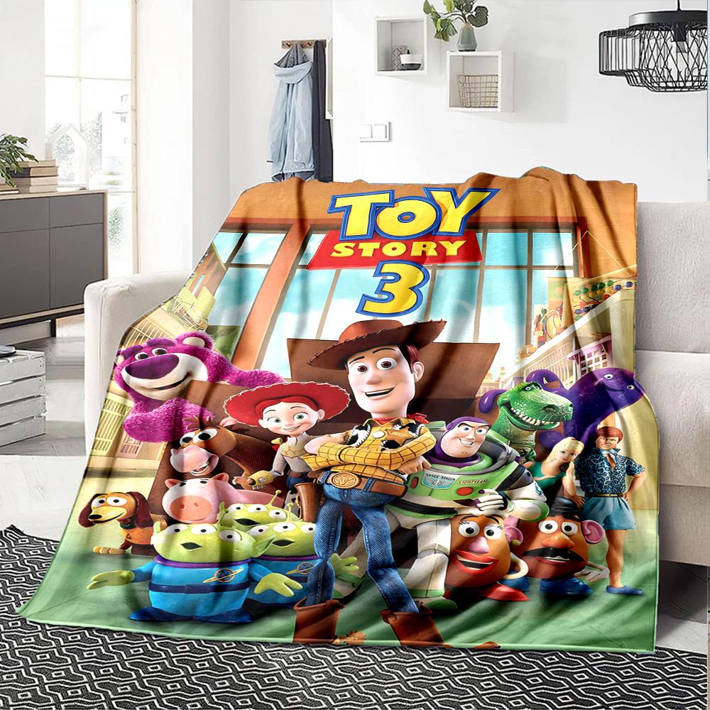 1pc Toy Story Adventure Flannel Blanket,Ultra Soft Warm Plush Throw for Home Bedroom Bed Sofa Cover Camping Picnic Gift Y71720