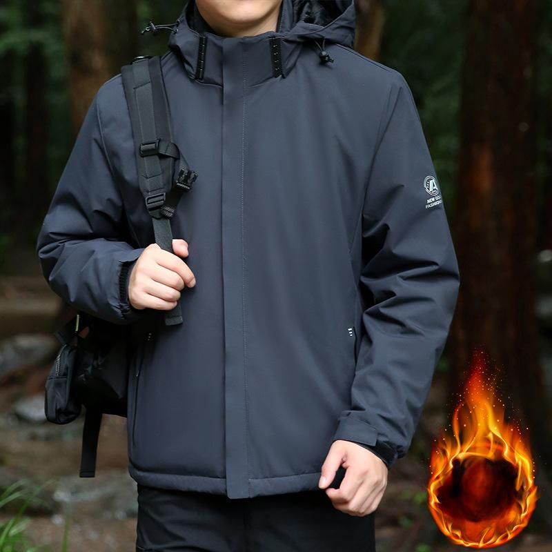 Wodoodporna Wiatroodporna Kurtka Taktyczna Męska Ciepła Pluszowa Casualowa Outdoorowa Wspinaczka Górska Polar Regularna Kurtka Jesień Zima