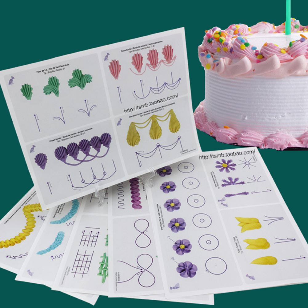 23 Sheet Cake Decorating Practice Board Different Patterns Sugarcraft Templates Icing Drawing Paper for Professional Bakers