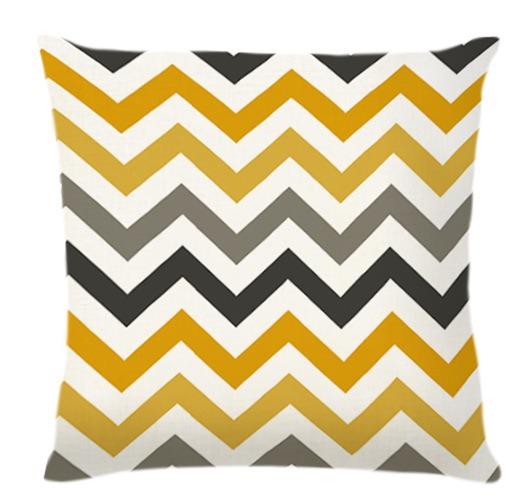 

Yellow Simple Geometric Print Home Decor Pillowcase Bedroom Living Room Sofa Decoration Polyester Cushion Cover with Zipper 16x16Inch