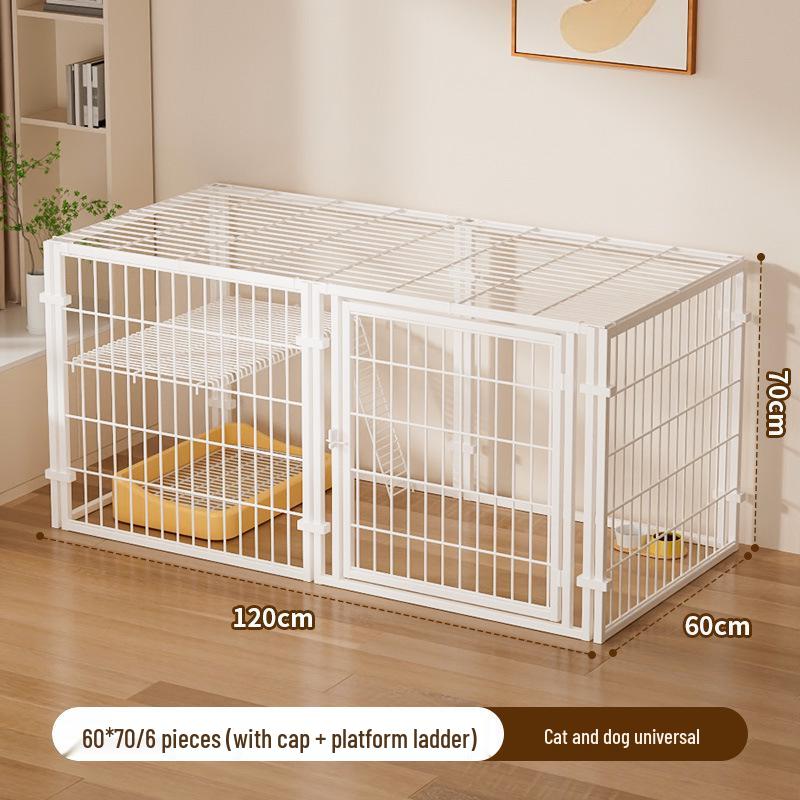 Space-Saving Anti-Escape Cage with Top Cover for Cats and Dogs