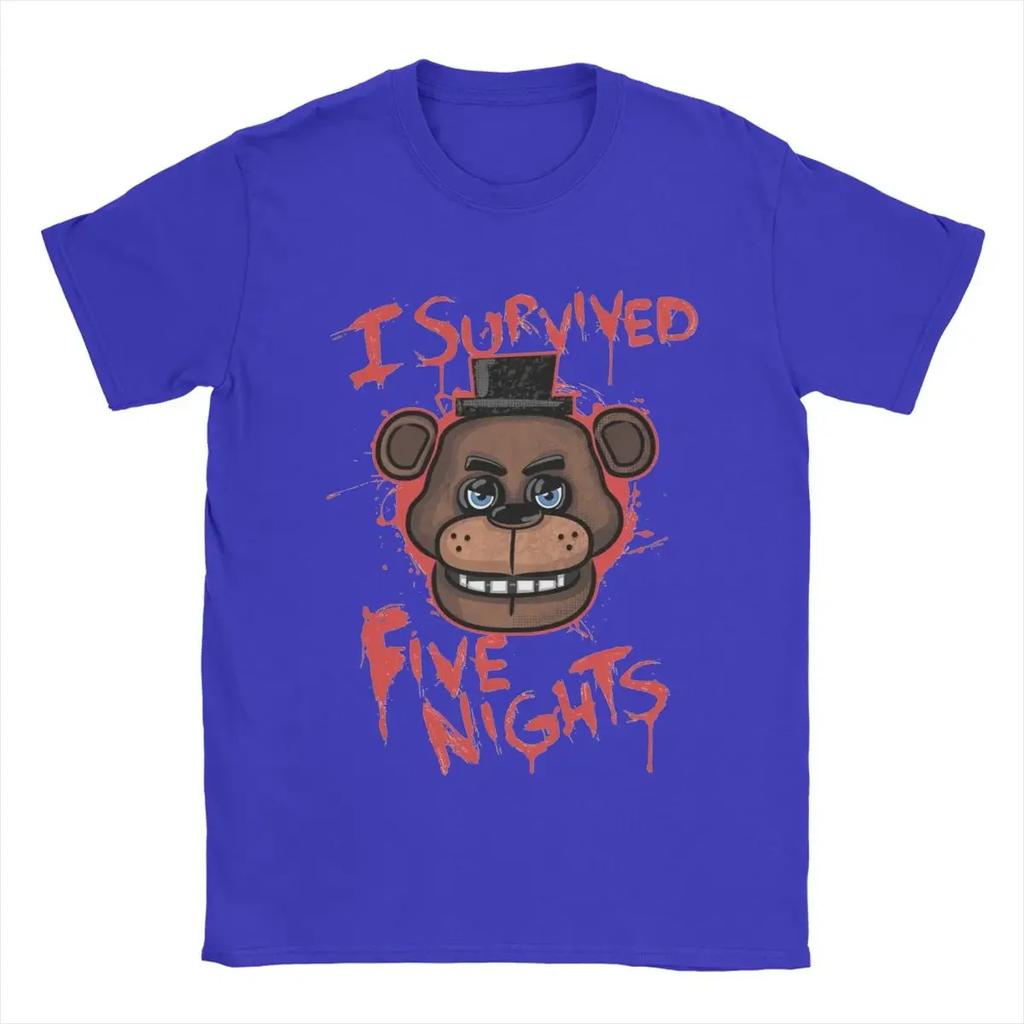 Harajuku  Five Nights T-Shirts for Men At Freddys Novelty Pure Cotton Tee Shirt Round Collar Short Sleeve Plus Size Clothes
