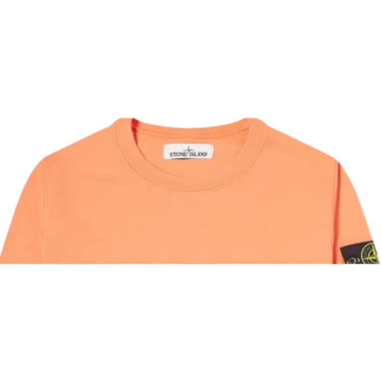 STONE ISLAND FW22 Kompass-Patch Lässiger einfarbiger Pullover Minimalistisches Sweatshirt Herren Sweatshirt Orange 721563051-V0037