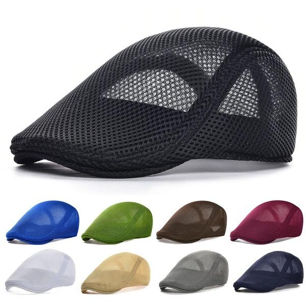 

Новая мужская кепка плюща, летняя шляпа, дышащий сетчатый берет, плоская кепка газетчика