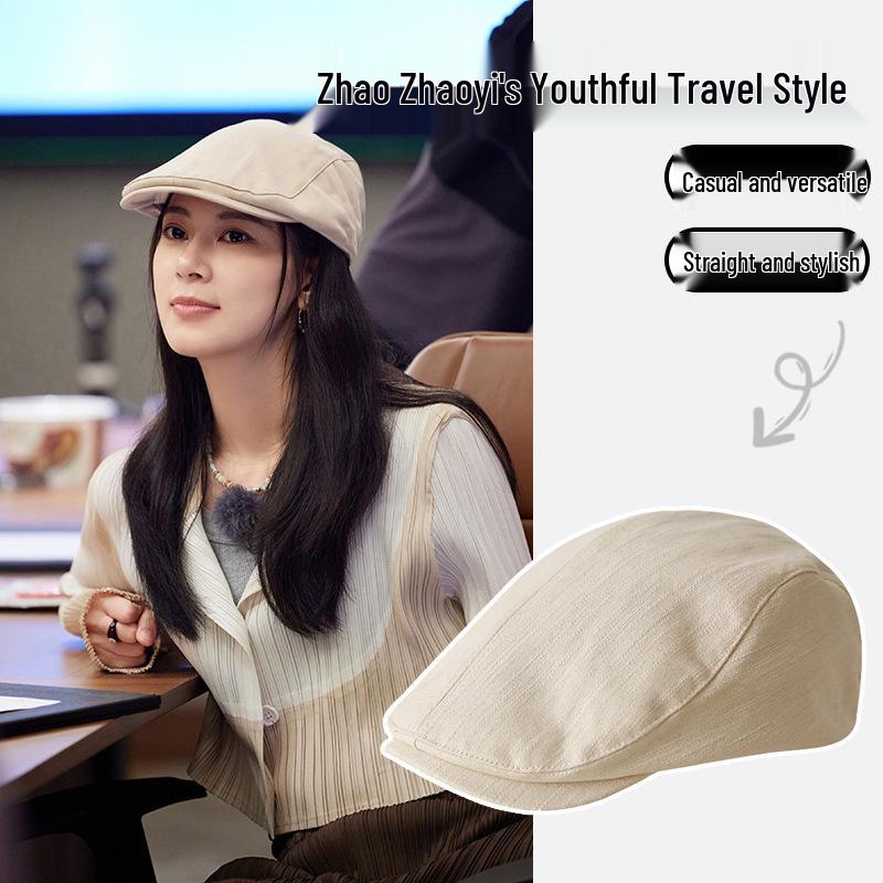 

Men s & Women s Vintage British Newsboy Cap - Minimalist, Solid Color, Duckbill Design Head circumference (54cm-59cm) бежевый