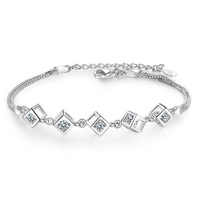 Zirkonia Würfel Geometrische Armband frauen Liebe Zauberwürfel Kristall Personalisierte Vielseitig Armband High-End-Handarbeit