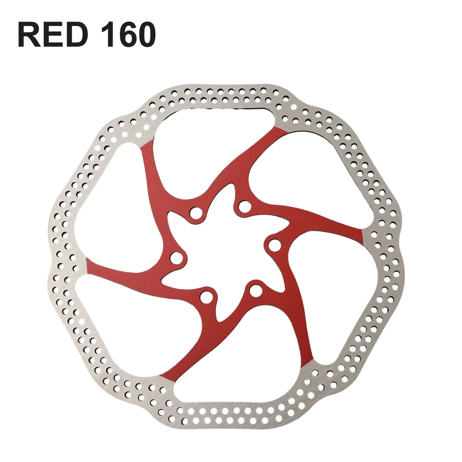 1pc Bicycle 160/180mm Stainless Rotors Disc Bike Brake For ROTOR Bicycle Brake Pad Parts Disc Brake Discs Cycling Accessories Red 160