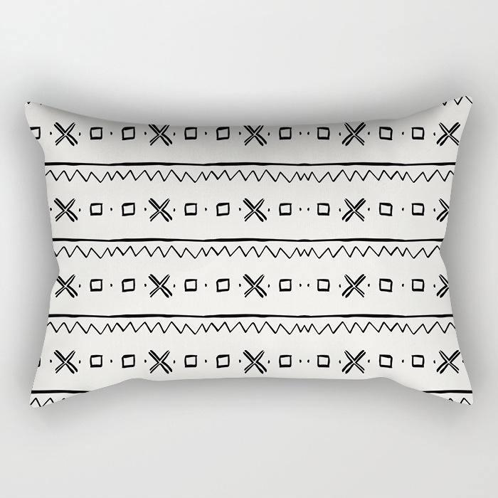 

Ins Morocco Black And White Geometric Pillow Case Home Sofa Pillow Cushion Cover Premium Durable Quality Useful Double-sided peach velvet