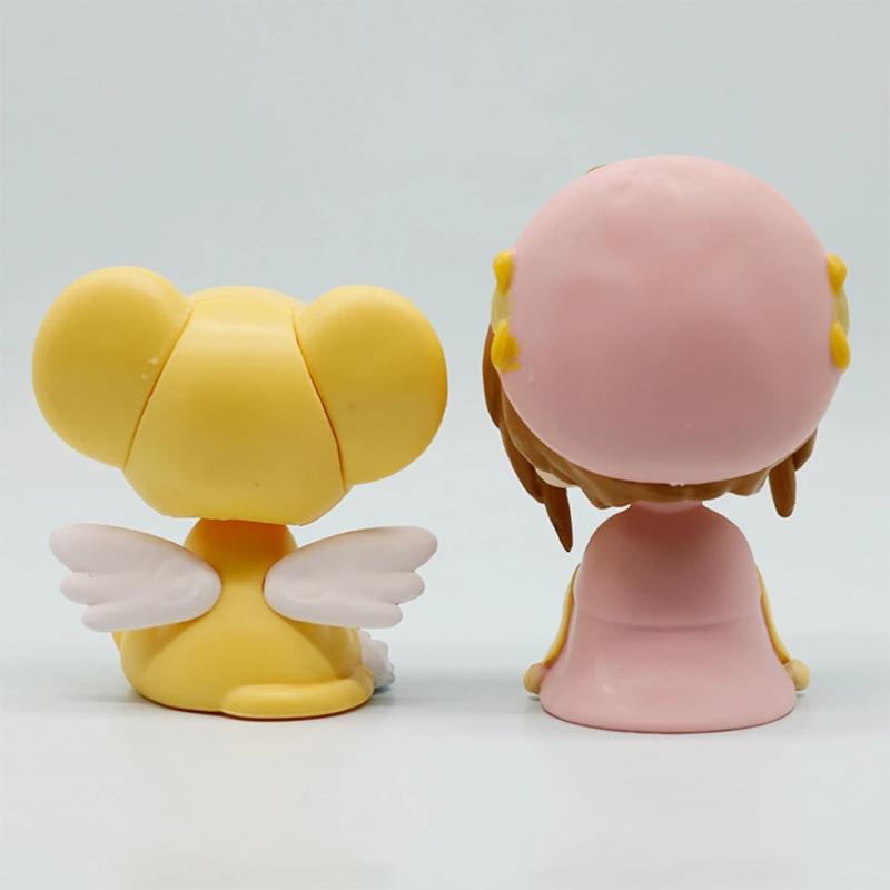 10cm Card Captor Sakura Anime Figure Look Up Kinomoto Action Version Cerberus Model Toy Doll Desk Decor Gift Q PVC Poseable Articulated Scale Detailed