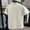 Men's Short Sleeve T Shirt Half Zipper Casual Mesh Beach Breathable Pullover Solid Color Lightwear Loose Comfortable