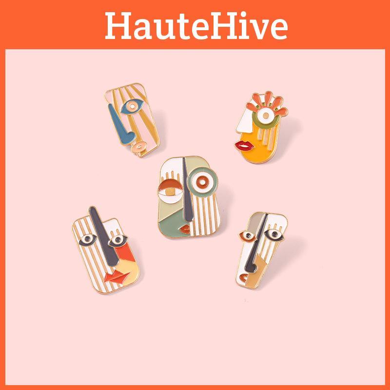 Stylish Unisex Metal Brooches With Geometric Design For Decorative Pin Collection