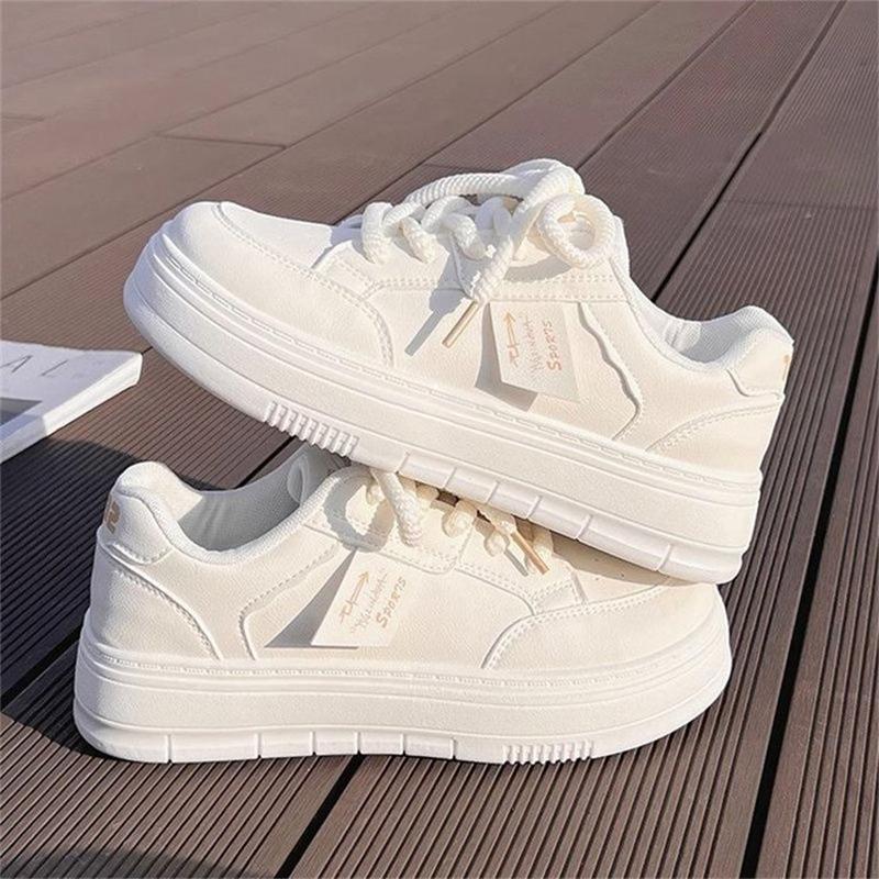 Fashion Platform Sneakers For Women Fashion White Sneaker Tennis Shoes Casual Low Top Leather Non Slip Sneakers