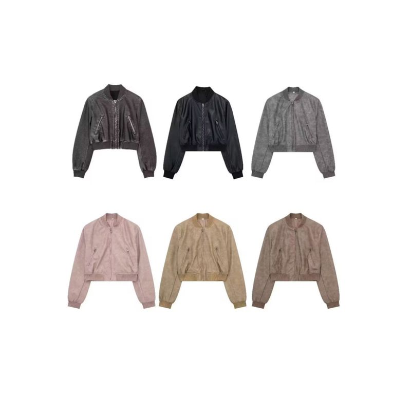 Kaslead Fashion Style Imitation Leather Pilot Jacket