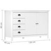 VidaXL Buffet Hill Blanc 130x40x80 cm Bois de pin solide 288932