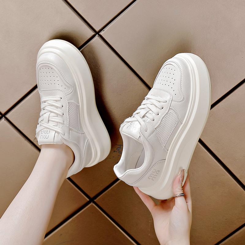 Platform casual shoes women's flat-soled lace-up comfortable breathable mesh shoes summer single shoes