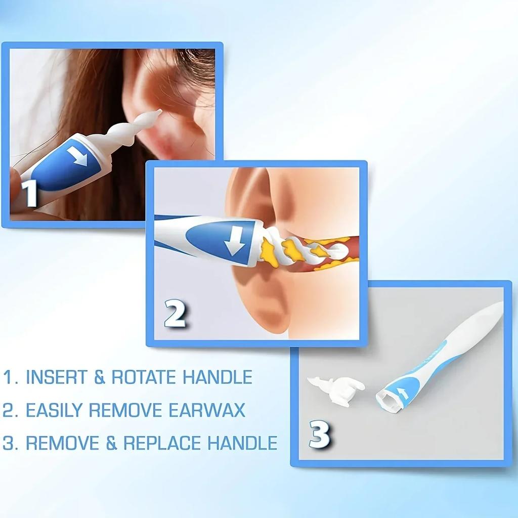 1set-Helix Earwax Extractor Ear Extractor Ear Extractor Cleaner Rotary Earpick Scoop Ear Silicone Extractor Earwax