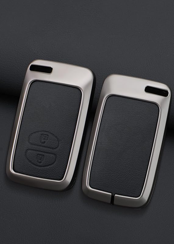 Smart Key Case for Compatible with Prius Aqua Mark Premium Alloy Key Protects Resists and Black Toyota, PHV, 86, X, SAI, Corolla, Ractis, etc., Ring,