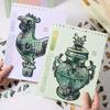 26pcs Cultural Relic Restoration Collection Sticker Book, Bronze Ware Series, Chinese Cultural Relic - Themed Creative DIY Scene