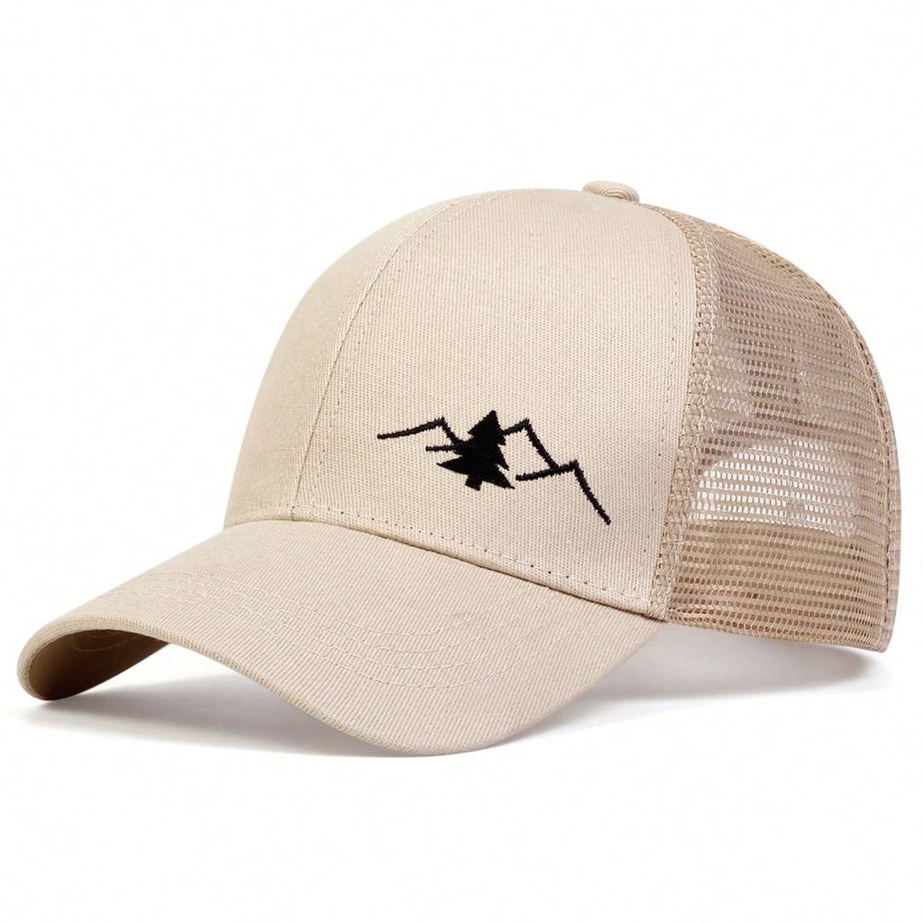 Fashion Mountain Embroidery Baseball Cap Summer Breathable Mesh Caps Adjustable Hip Hop Trucker Hats Men Women Outdoor Sun Hats