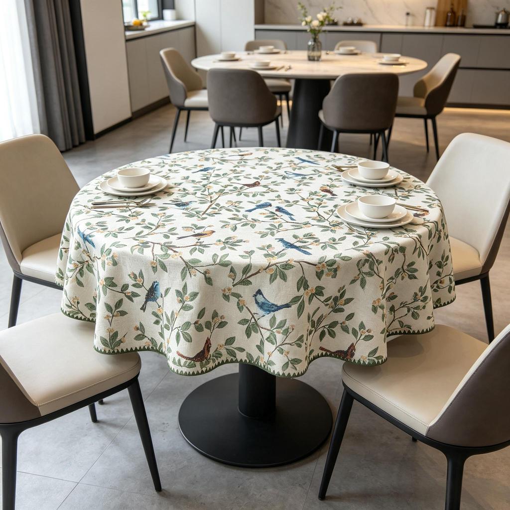 Tovaglia rotonda decorativa morbida in cotone, di piccole dimensioni, per sala da pranzo interna, cucina, soggiorno