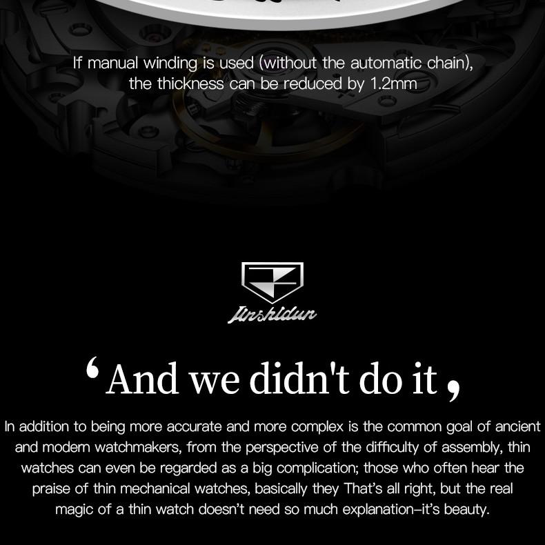 JINSHIDUN New Business and Leisure Men's Watch Automatic Mechanical Watch Luminous Waterproof High-end Business Watch Male