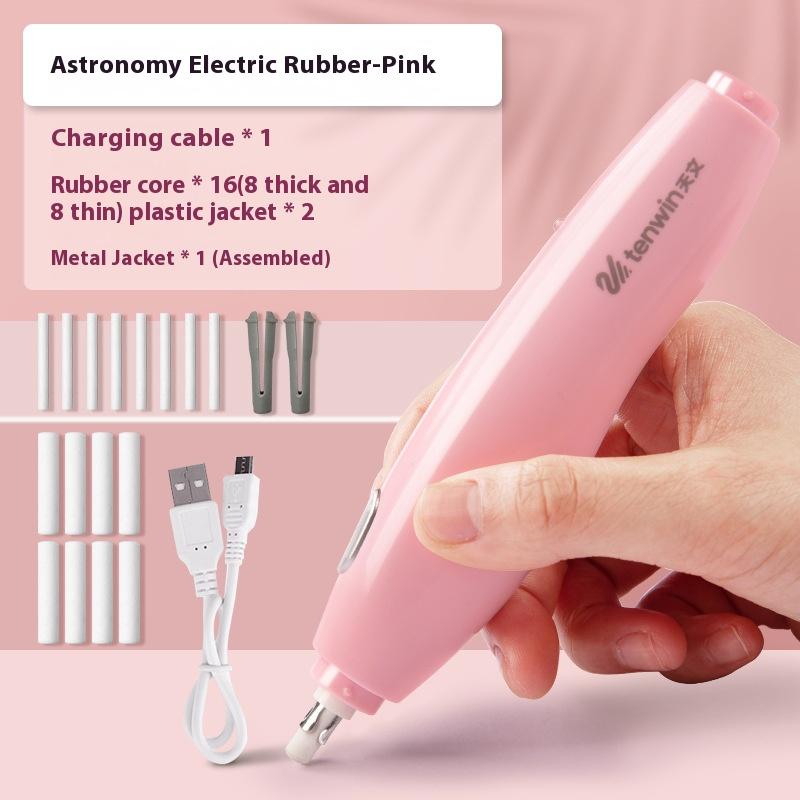 Tenwin Electric Eraser Set With Refill Sketch Electric Highlight Eraser Charging Powered Mechanical Rubber School Stationery