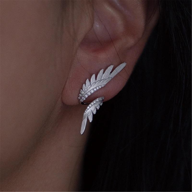 Fashion Wing Earrings Asymmetrical Ear Studs Multifuntional Ear Jewelry Pendant Earrings for Daily Everyday Occasion