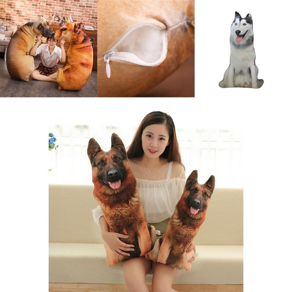 Lifelike 3d Simulation Dog Plush Pillow, Soft And Huggable Stuffed Animal, Short Fur And Pp Cotton Filling, Available In Different Sizes And Colors