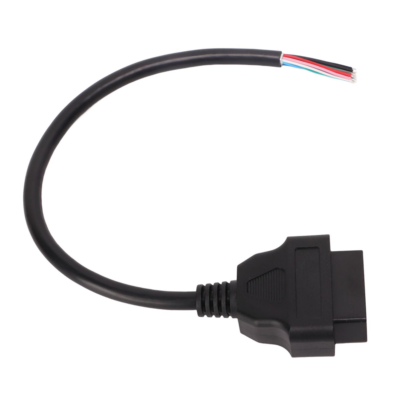 

3 шт. 30 см OBD2 кабель-адаптер 16-контактный штекер для цветного оголенного провода диагностический удлинитель разъем для