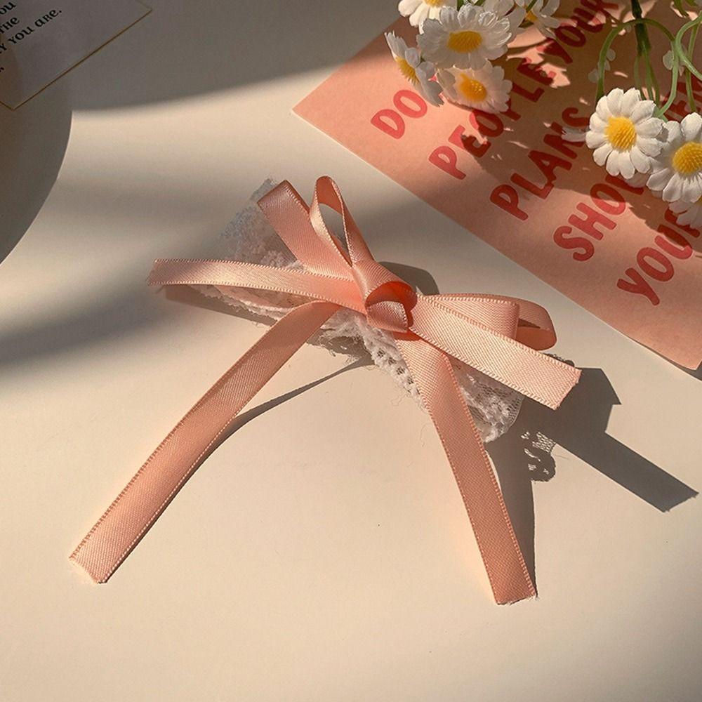 

Cloth Bowknot Korean Style Headwear Balletcore Bow Hairpin Female Hair Accessories Girl Hair Clip розовый