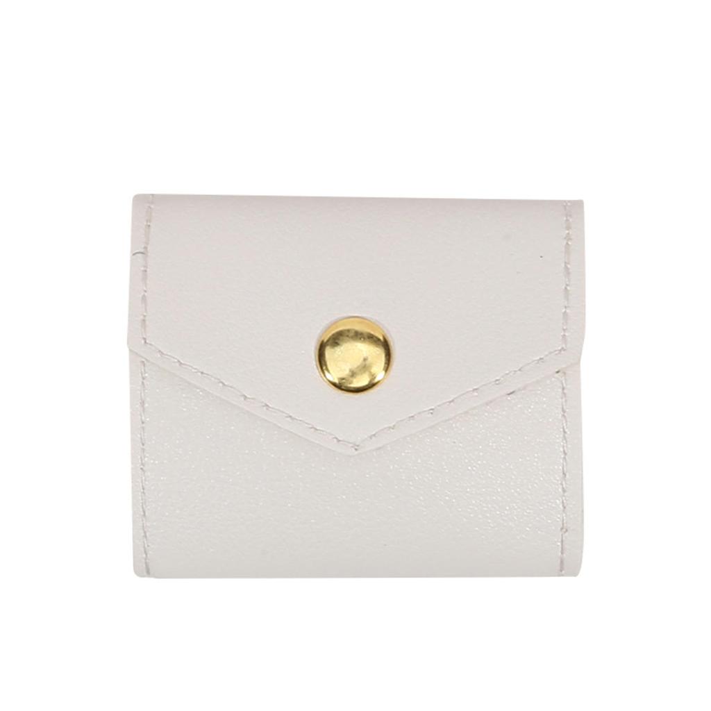 Cute Mini Jewelry Storage Bags Microfiber Leather Gifts Earring Ring Organizer Snap Button Necklace Packaging Pouch