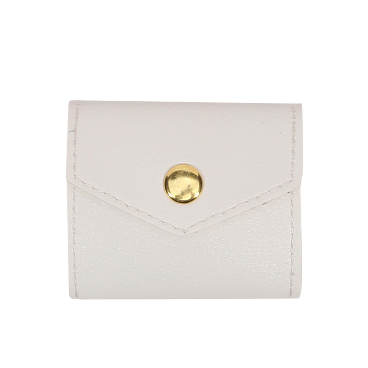 

Cute Mini Jewelry Storage Bags Microfiber Leather Gifts Earring Ring Organizer Snap Button Necklace Packaging Pouch one size белый