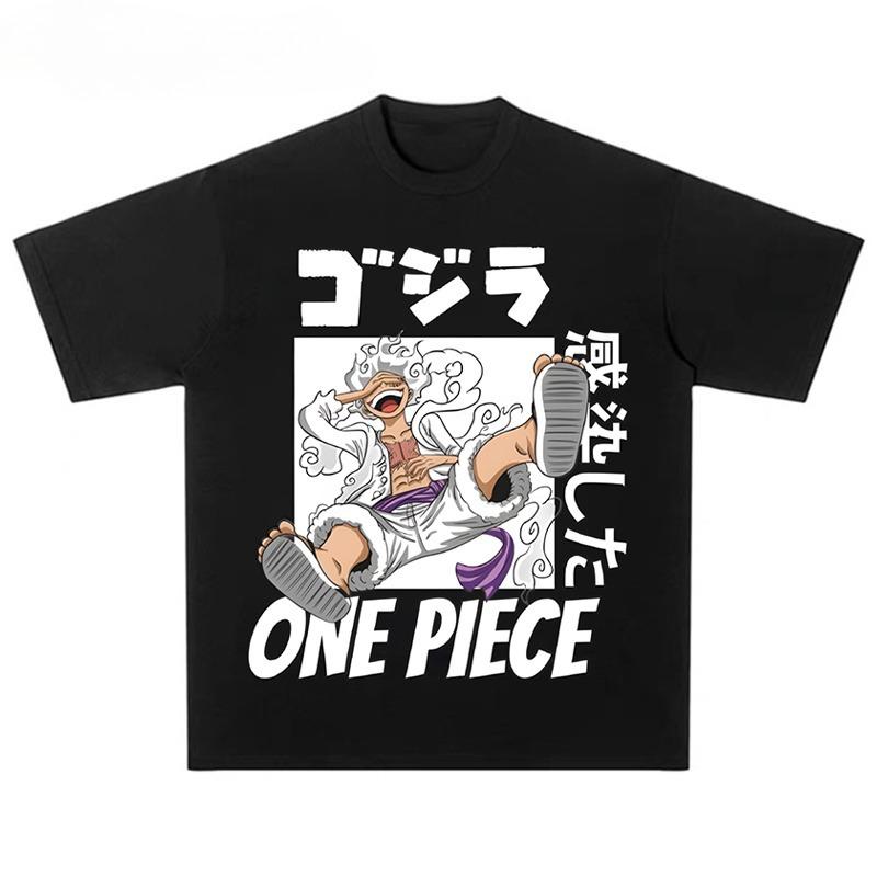

One Piece Print Cotton Short Sleeve for Unisex Loose Casual Street Fashion Tops for Unisex and Women S
