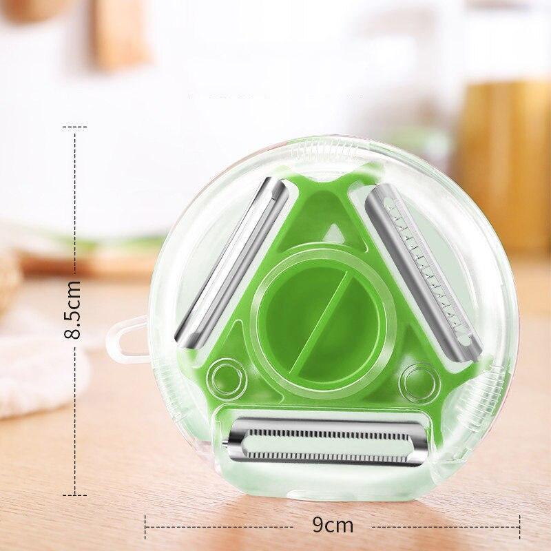 

3 в 1 Magic Trio Peeler Set Slicer Измельчитель из нержавеющей стали Резак с несколькими пилинговыми лезвиями Терка Кухонный инструмент зелёный