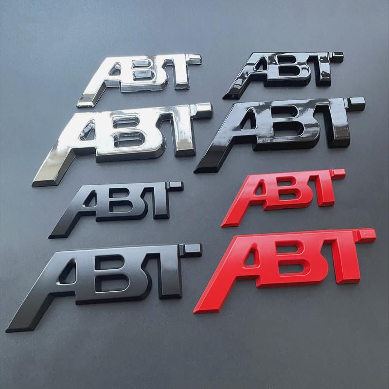 For Audi RS3 3D Metal ABT Logo Letters Car Emblem Badge For Audi A5 A7 A1 SQ5 TT RS6 RS3 Q7 Q5 Q8 A3 VW Golf 7 ABT Sticker Accessories