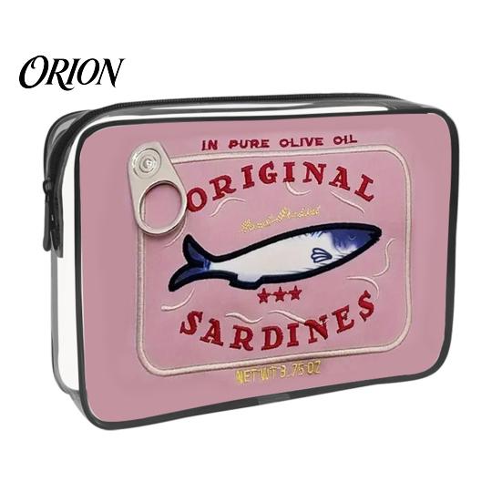 Süßer Reiseorganizer für Mädchen Sardinendose Kosmetiktasche, Durchsichtige Wasserdichte Make-up-Tasche, Reißverschluss Transparenter Aufbewahrungsbeutel Verschluss Toilettenartikel Damen Pinsel