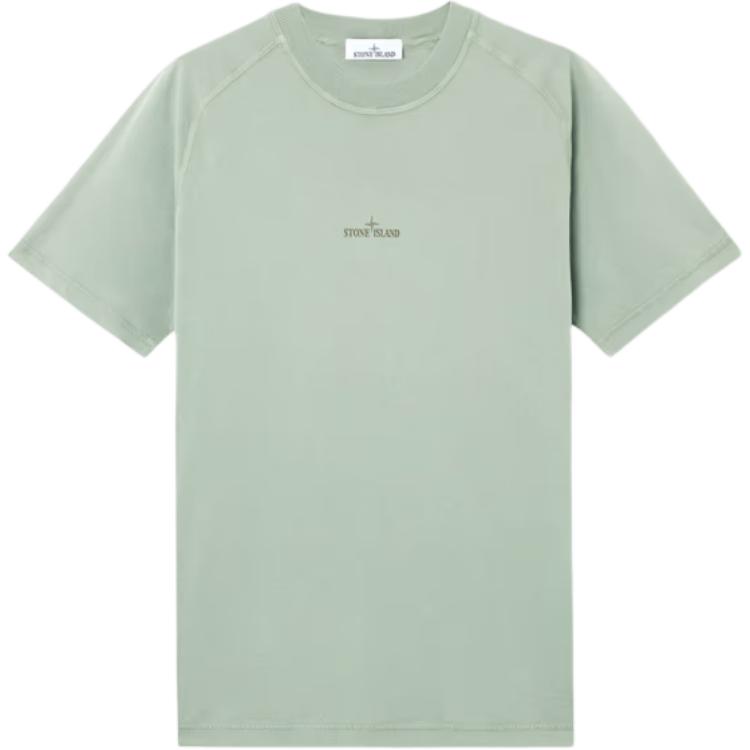 STONE ISLAND Ss25 Reflective Logo Crew Neck Short Sleeve T-Shirt Men T-Shirts K1S152100020-V0055