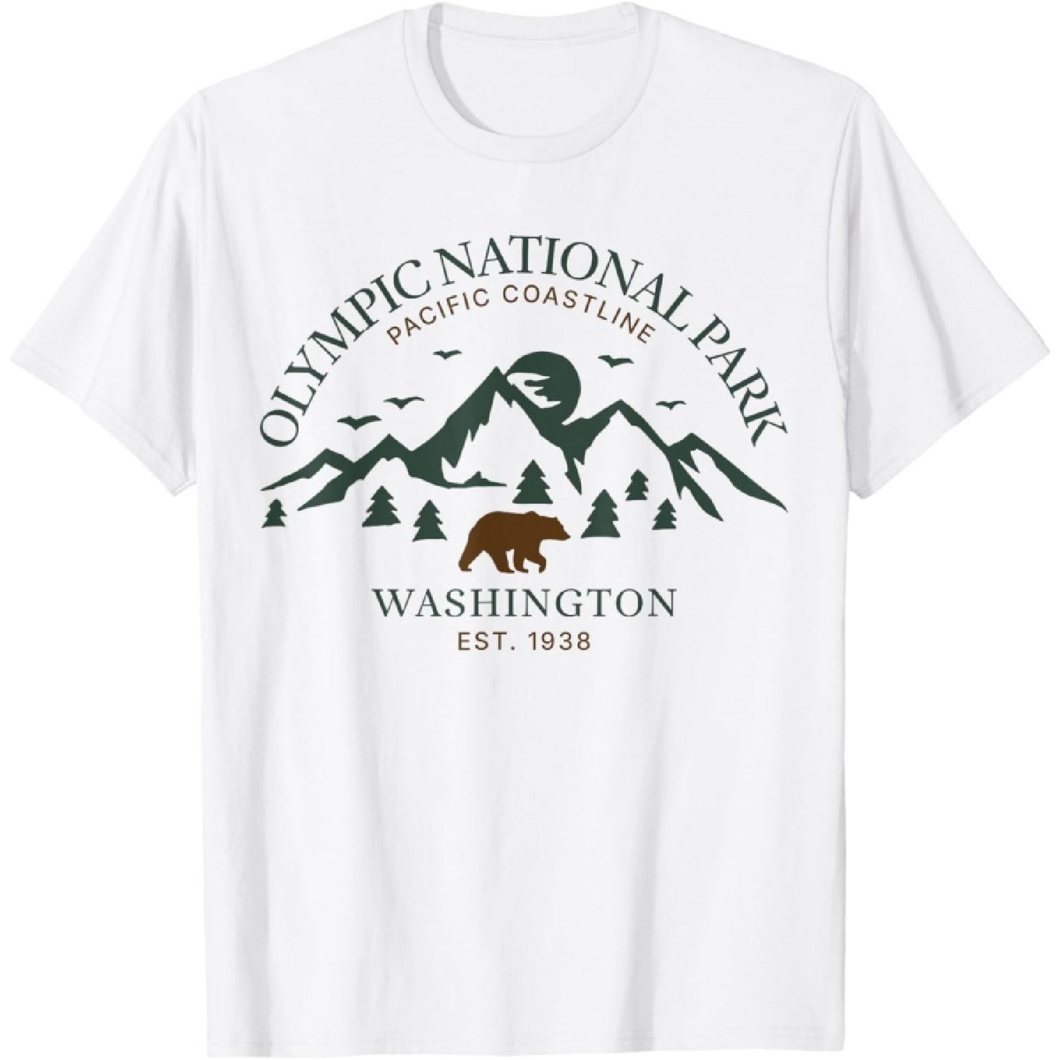 Футболка Национальный парк Олимпик Вашингтон Горы XXXXXL белый