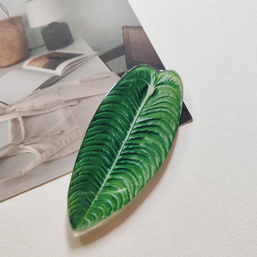 6pcs Creative Lifelike Tropical Green Plants Refrigerator Magnets Cute Refrigerator Magnets Whiteboard Sticker Decorative