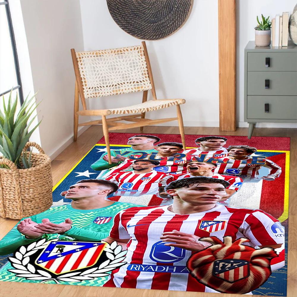 Atletico Madrid Benutzerdefinierter Namensbereich Teppich Geeignet für Schlafzimmer Arbeitszimmer Wohnzimmer Dekorieren Sie den Raum Rutschfester Teppich Anime Büro Dekor